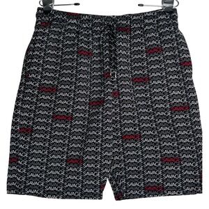 Public Record Mens Savage All Over Print Sweat Shorts Black Red Size L Standard
